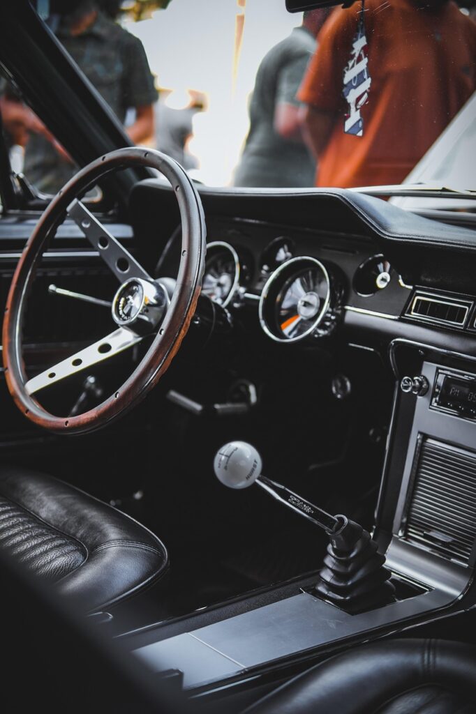 car, steering wheel, ford, mustang, car wallpapers, classic, panel, vintage